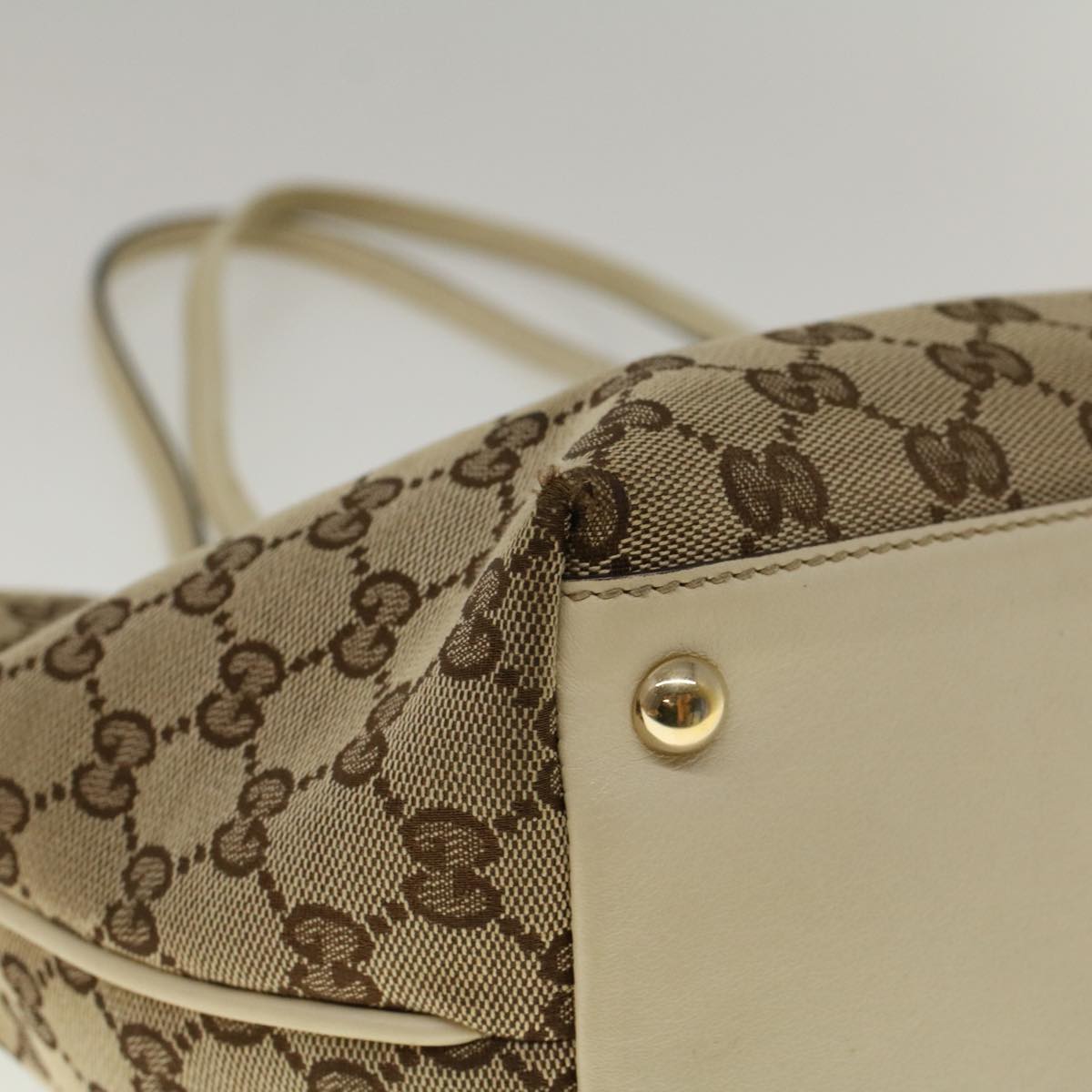 GUCCI GG Canvas Hand Bag Beige 169946 57778