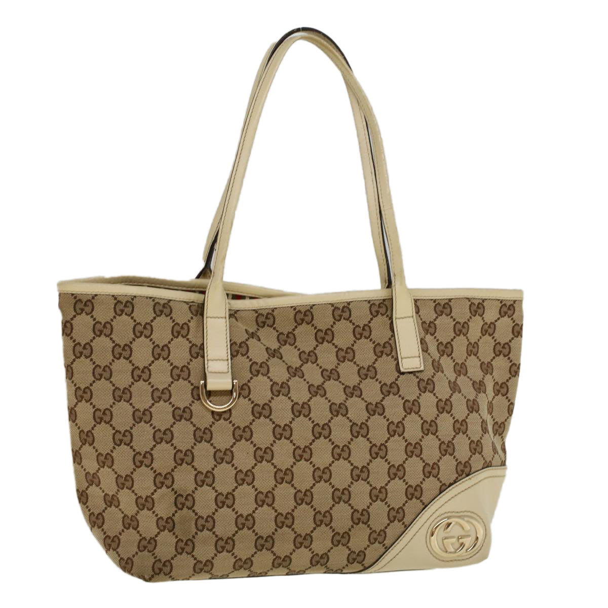 GUCCI GG Canvas Hand Bag Beige 169946 57778