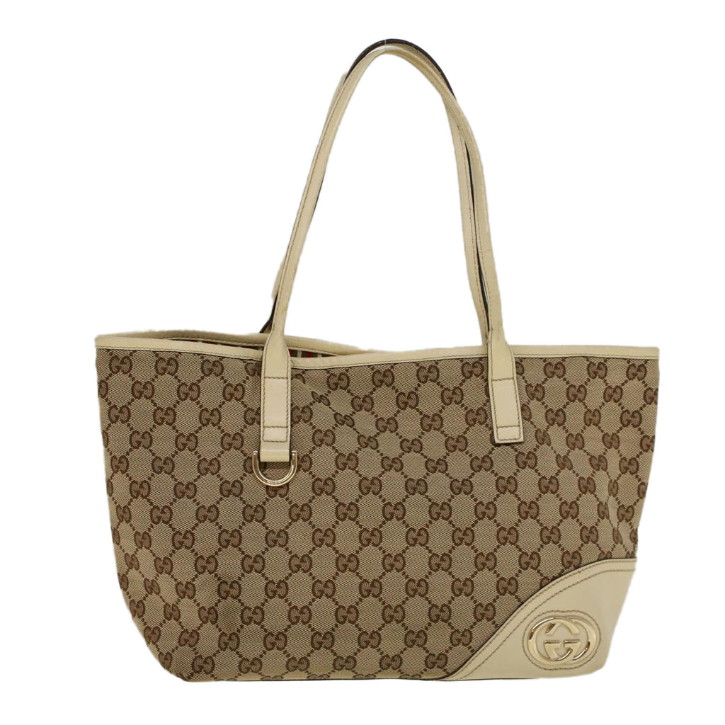 GUCCI GG Canvas Hand Bag Beige 169946 57778