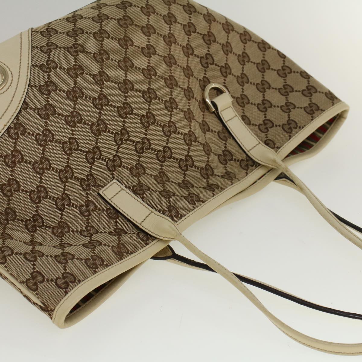 GUCCI GG Canvas Hand Bag Beige 169946 57778