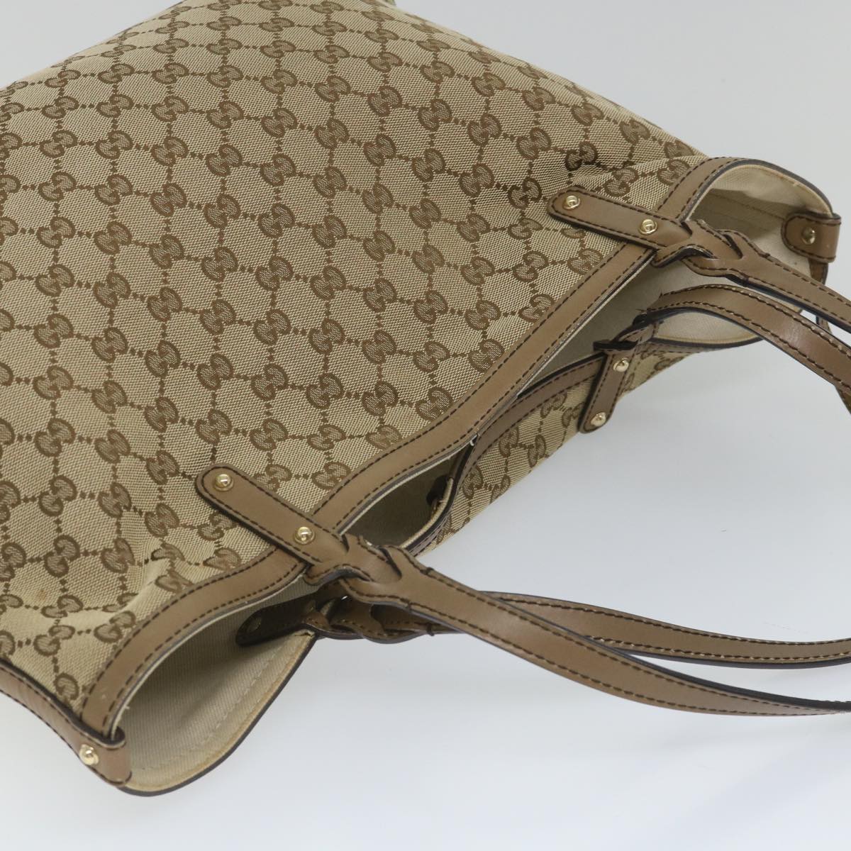 GUCCI GG Canvas Hand Bag Beige 247209 57779