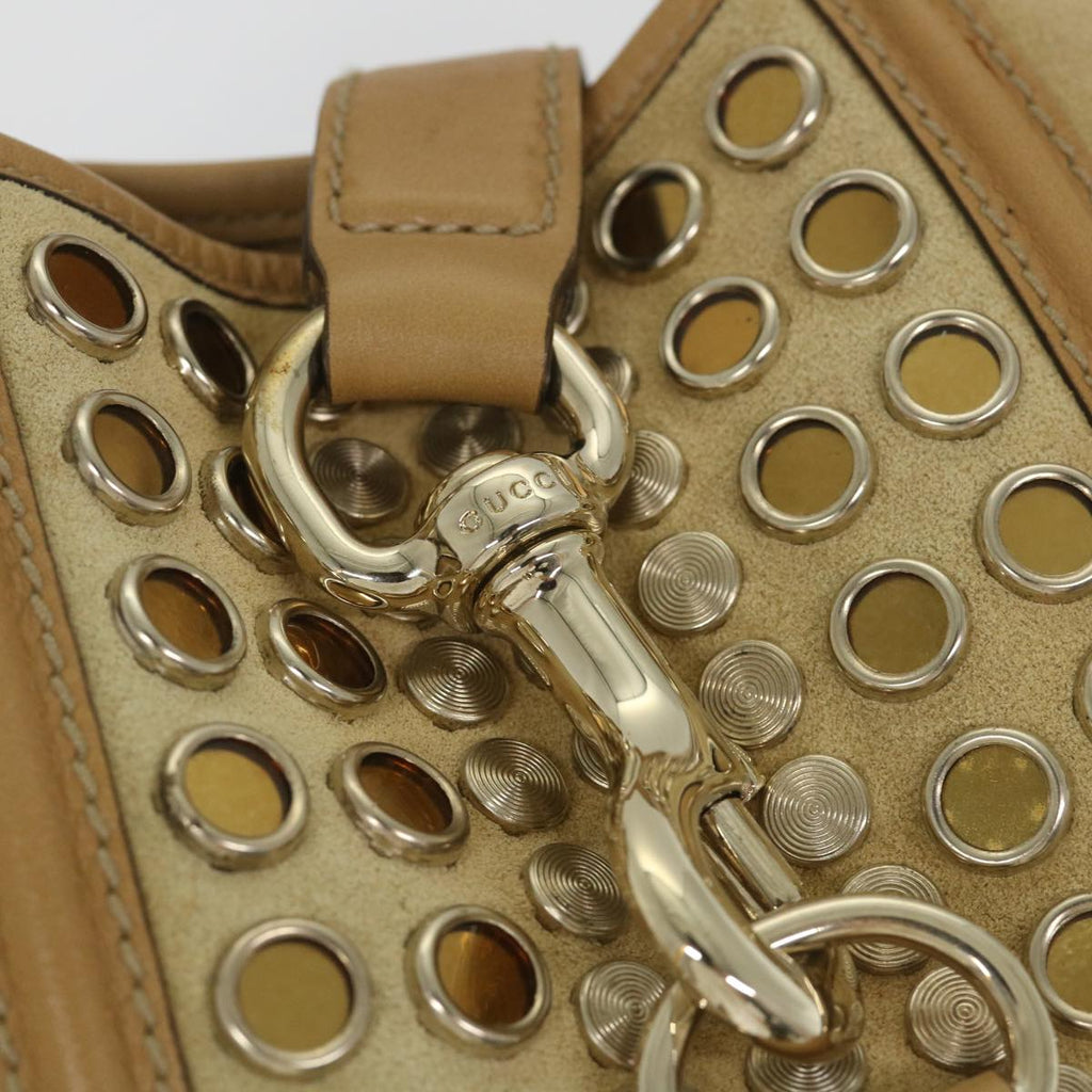 GUCCI Shoulder Bag Suede Leather Beige 153029 57781