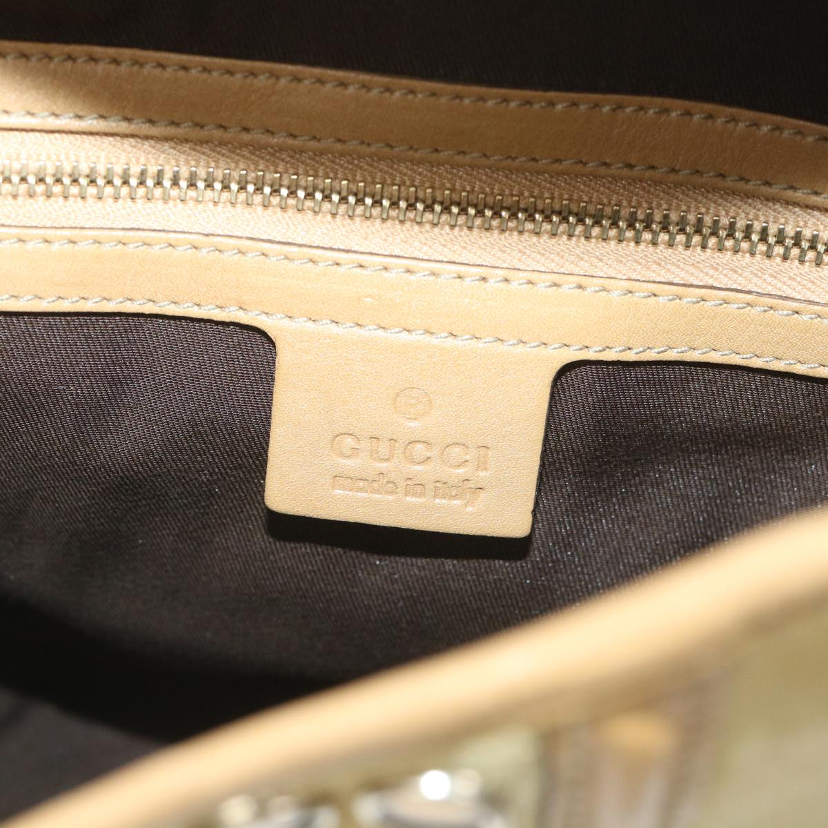 GUCCI Shoulder Bag Suede Leather Beige 153029 57781