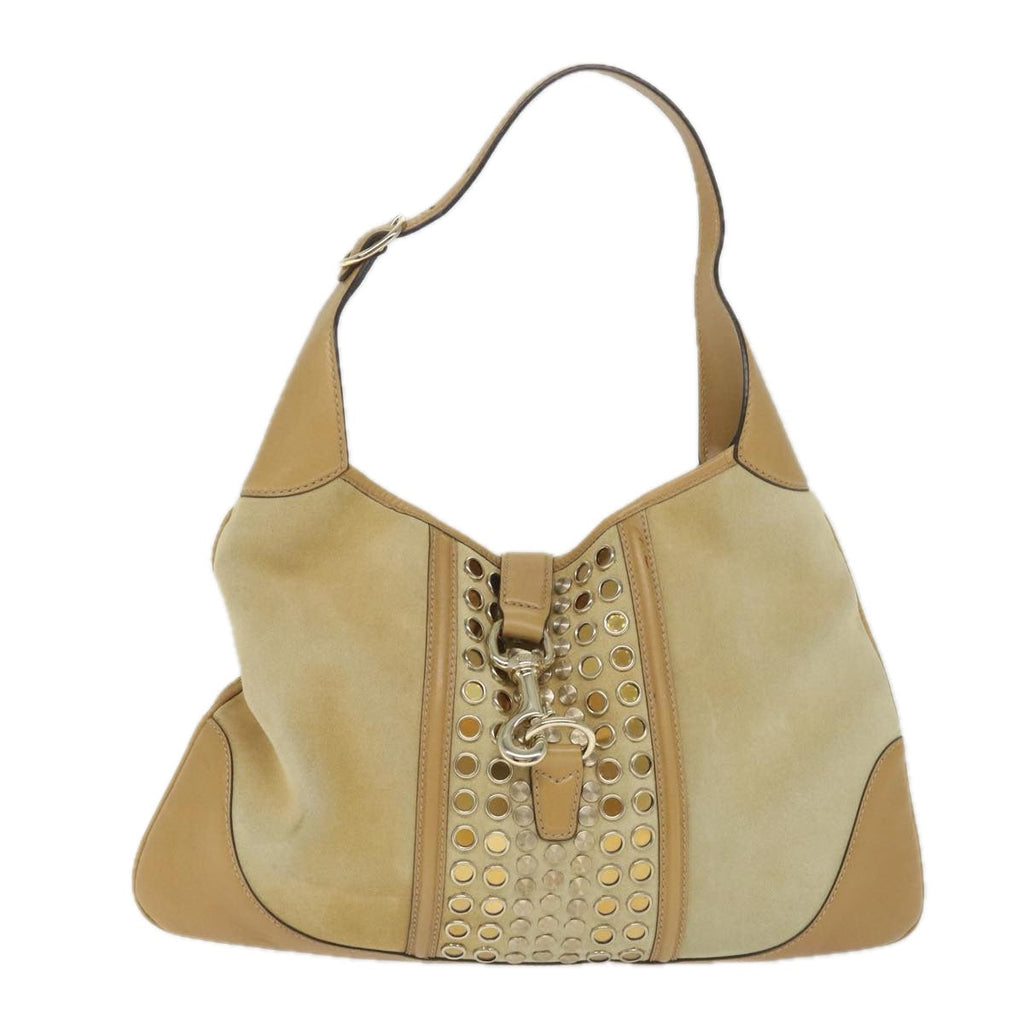 GUCCI Shoulder Bag Suede Leather Beige 153029 57781