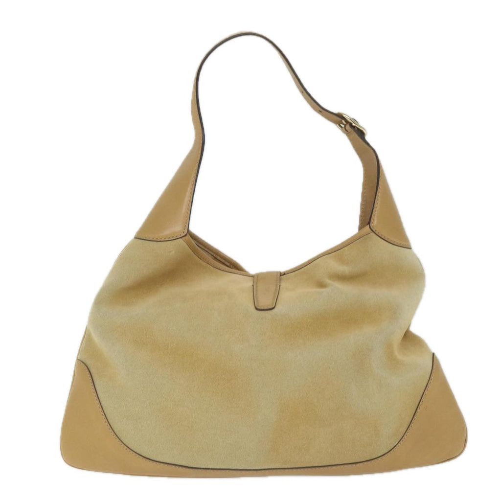GUCCI Shoulder Bag Suede Leather Beige 153029 57781