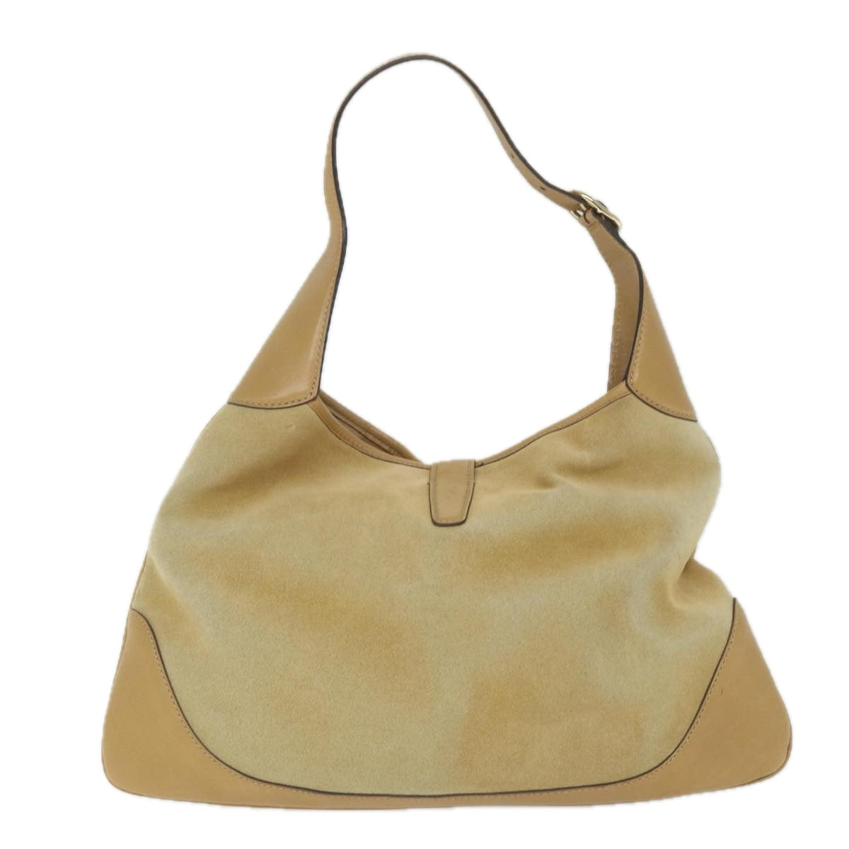 GUCCI Shoulder Bag Suede Leather Beige 153029 57781