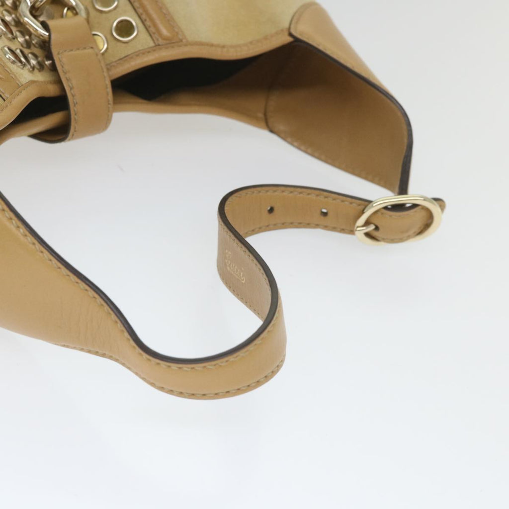 GUCCI Shoulder Bag Suede Leather Beige 153029 57781