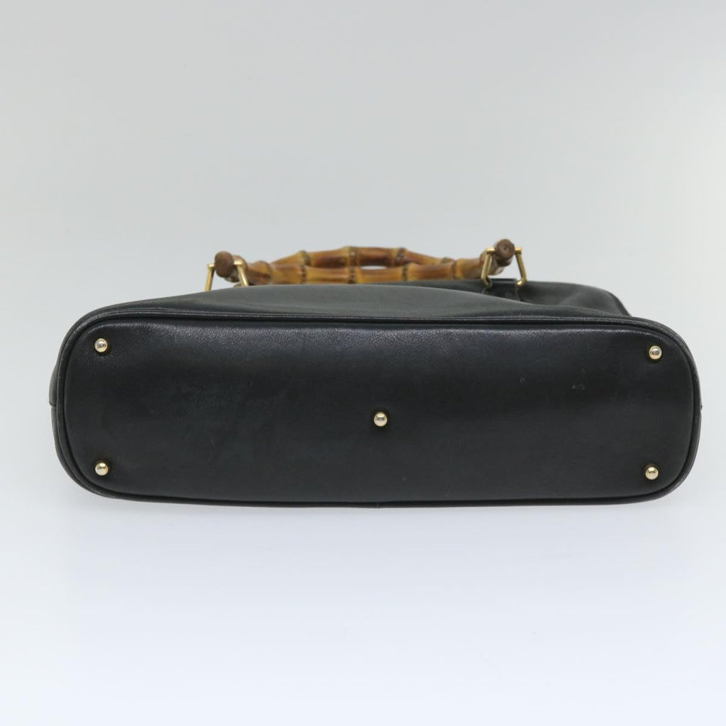 GUCCI Bamboo Shoulder Bag Leather 2way Black 000 1186 0289 57796