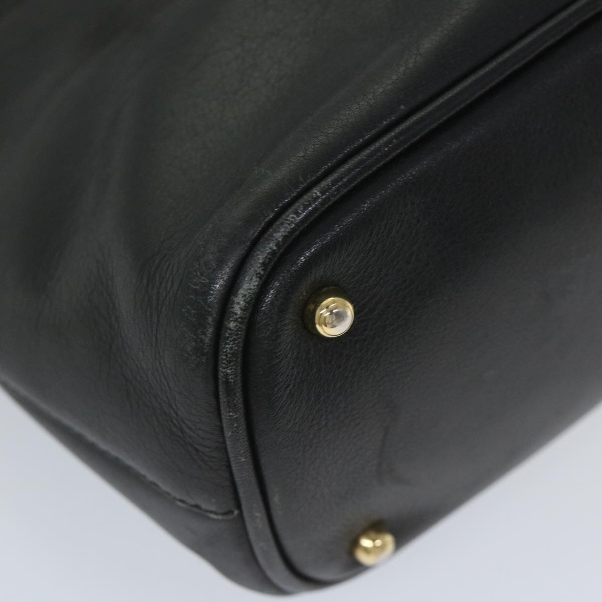 GUCCI Bamboo Shoulder Bag Leather 2way Black 000 1186 0289 57796