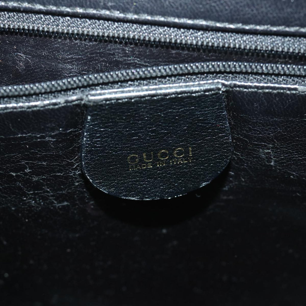 GUCCI Bamboo Shoulder Bag Leather 2way Black 000 1186 0289 57796