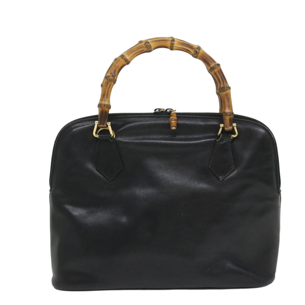 GUCCI Bamboo Shoulder Bag Leather 2way Black 000 1186 0289 57796