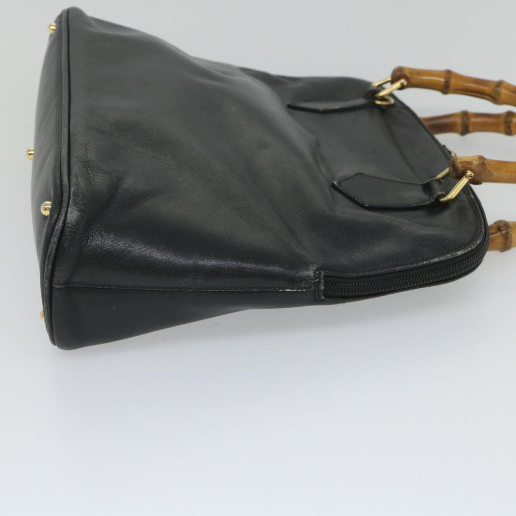 GUCCI Bamboo Shoulder Bag Leather 2way Black 000 1186 0289 57796
