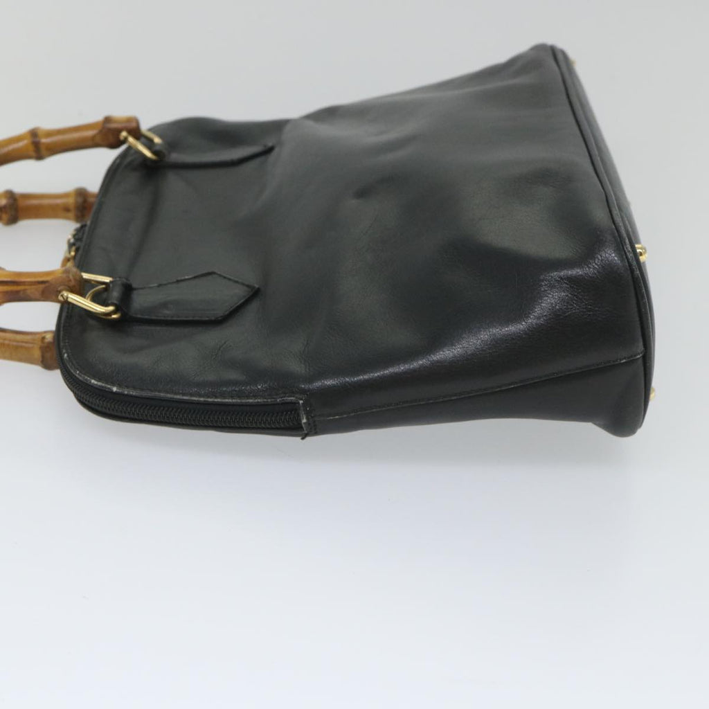 GUCCI Bamboo Shoulder Bag Leather 2way Black 000 1186 0289 57796