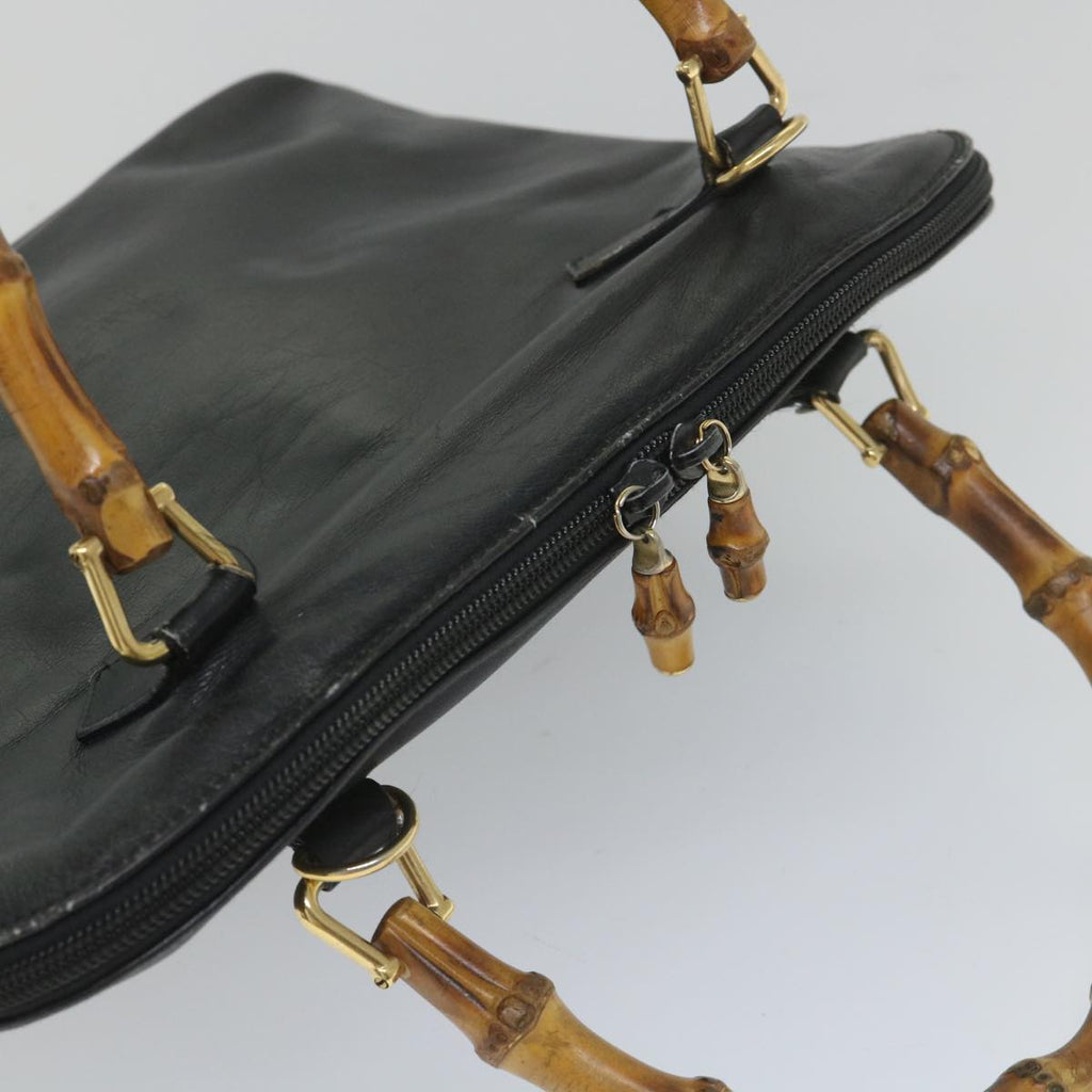 GUCCI Bamboo Shoulder Bag Leather 2way Black 000 1186 0289 57796