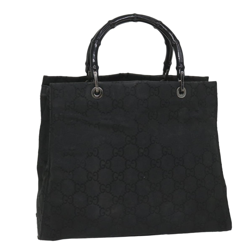 GUCCI GG Canvas Bamboo Hand Bag Black 002 1010 3754 57797