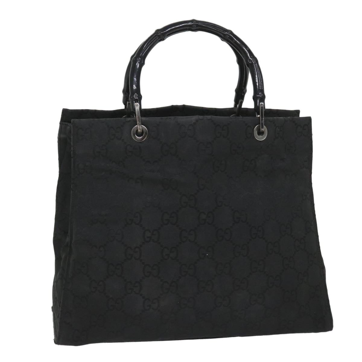GUCCI GG Canvas Bamboo Hand Bag Black 002 1010 3754 57797