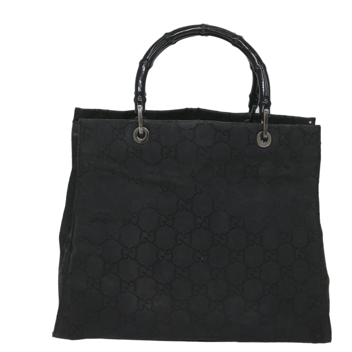GUCCI GG Canvas Bamboo Hand Bag Black 002 1010 3754 57797