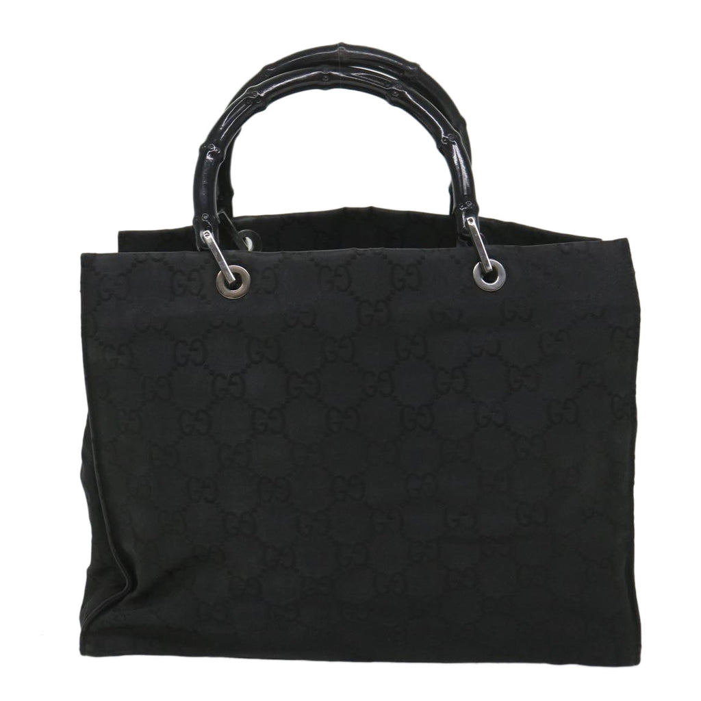 GUCCI GG Canvas Bamboo Hand Bag Black 002 1010 3754 57797