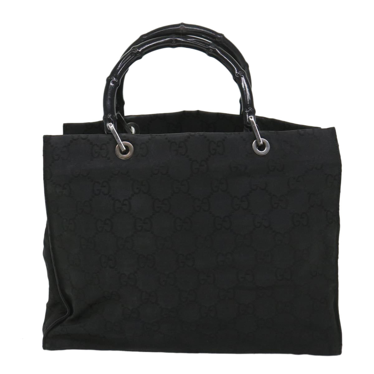 GUCCI GG Canvas Bamboo Hand Bag Black 002 1010 3754 57797