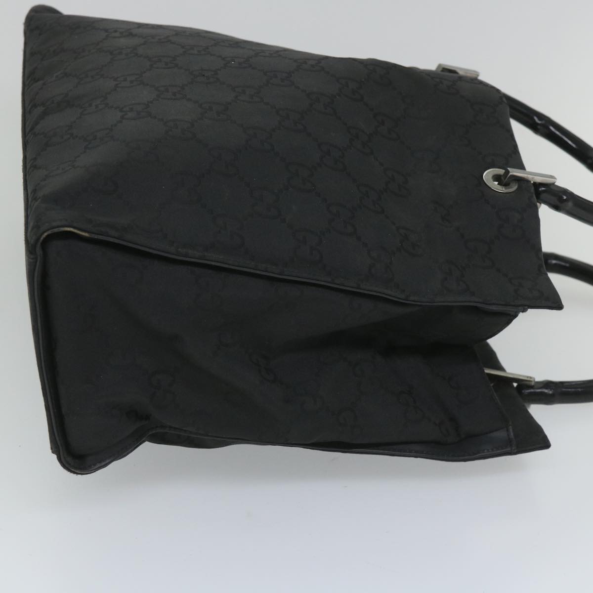 GUCCI GG Canvas Bamboo Hand Bag Black 002 1010 3754 57797