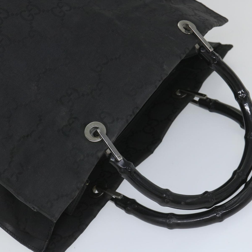 GUCCI GG Canvas Bamboo Hand Bag Black 002 1010 3754 57797