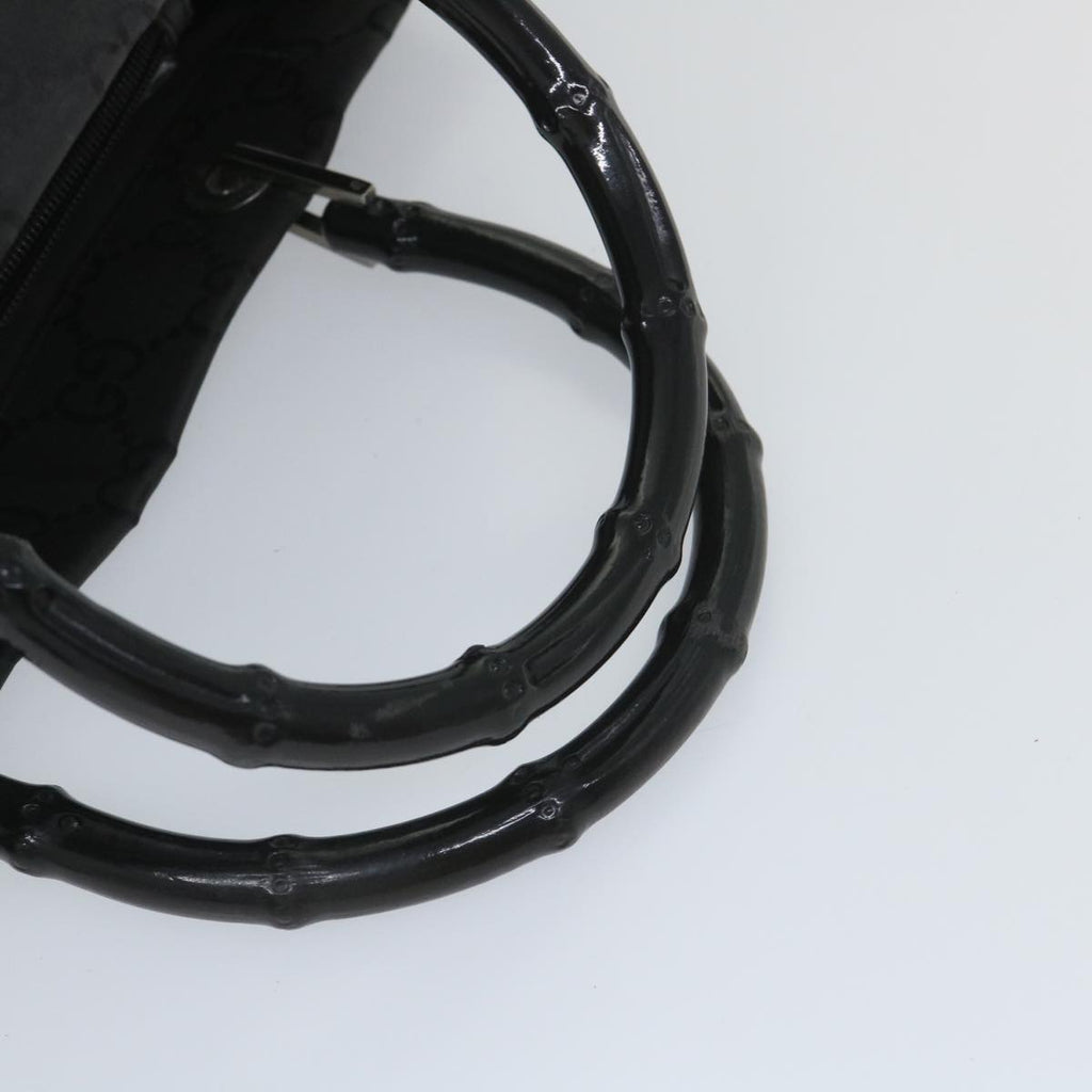 GUCCI GG Canvas Bamboo Hand Bag Black 002 1010 3754 57797