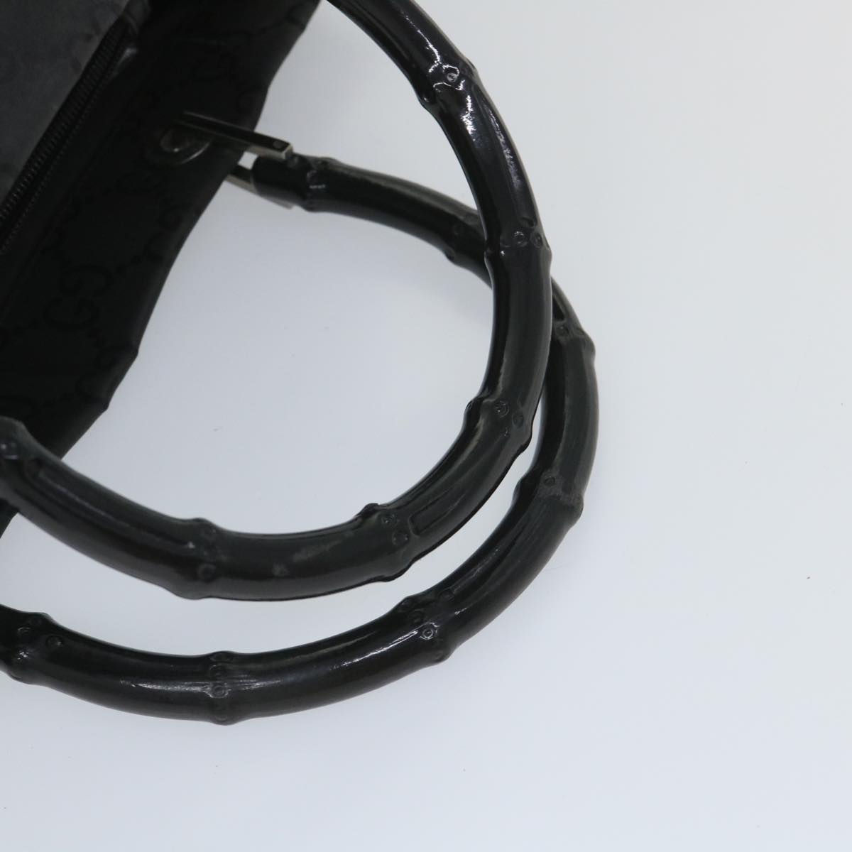 GUCCI GG Canvas Bamboo Hand Bag Black 002 1010 3754 57797