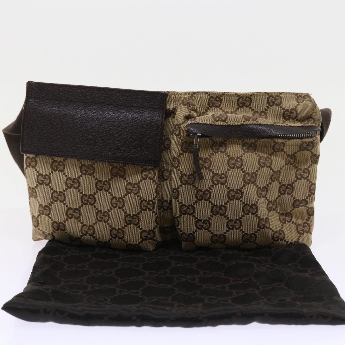 GUCCI GG Canvas Waist bag Beige 28566 57830