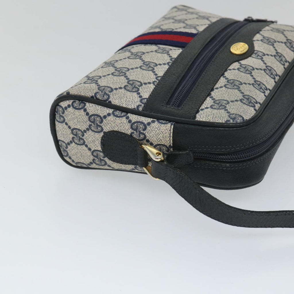 GUCCI GG Supreme Sherry Line Shoulder Bag Red Navy gray 010 378 57831