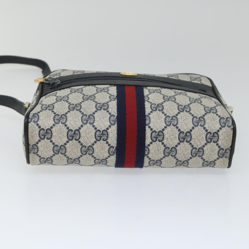 GUCCI GG Supreme Sherry Line Shoulder Bag Red Navy gray 010 378 57831