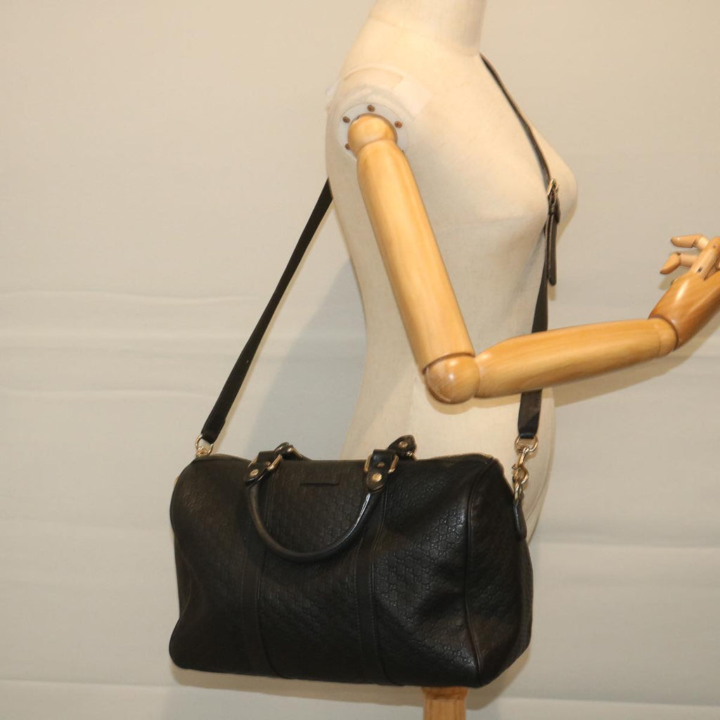 GUCCI Micro GG Canvas Boston Bag 2way Black 449646 57837