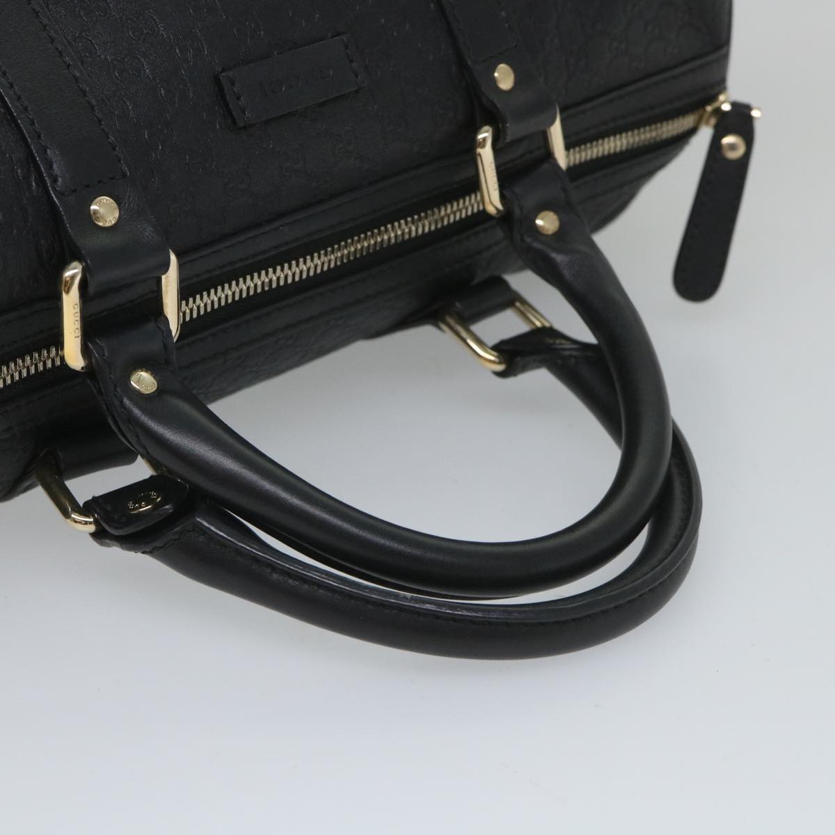 GUCCI Micro GG Canvas Boston Bag 2way Black 449646 57837