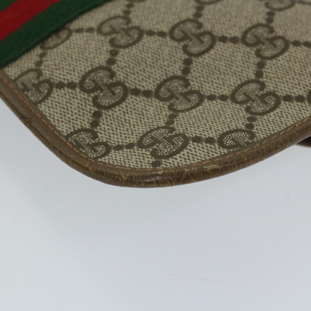 GUCCI GG Supreme Web Sherry Line Pouch Beige Red Green 89 01 021 57892