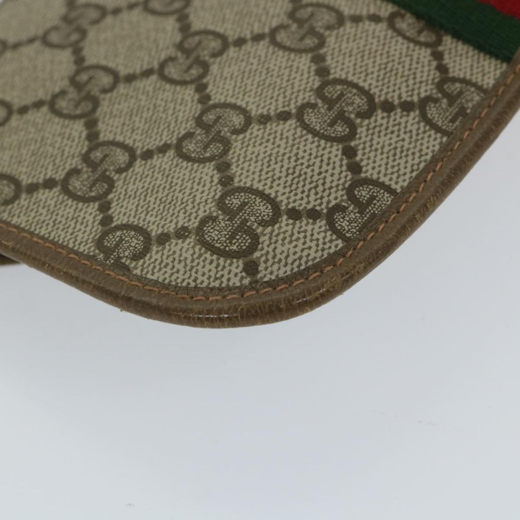 GUCCI GG Supreme Web Sherry Line Pouch Beige Red Green 89 01 021 57892