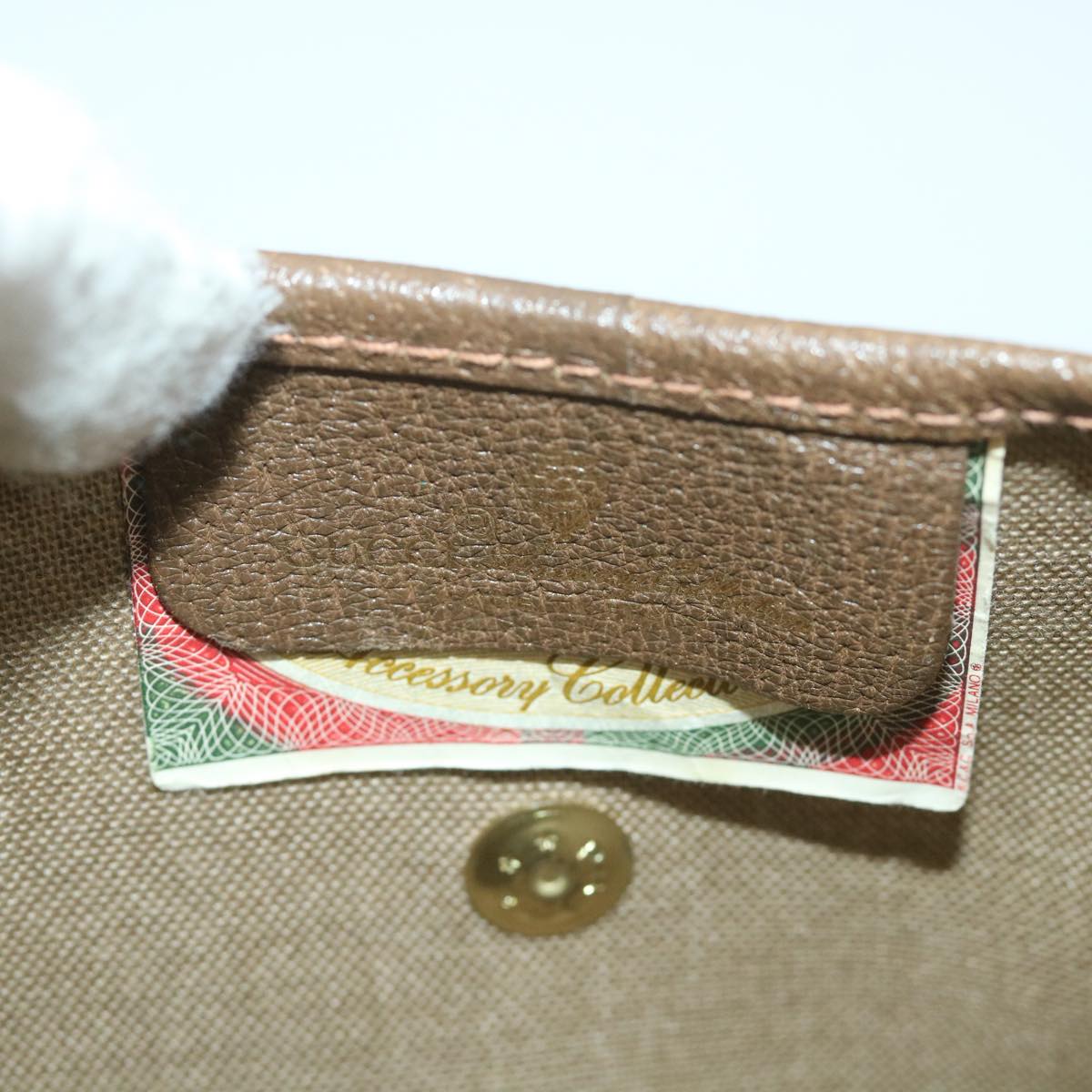 GUCCI GG Supreme Web Sherry Line Pouch Beige Red Green 89 01 021 57892