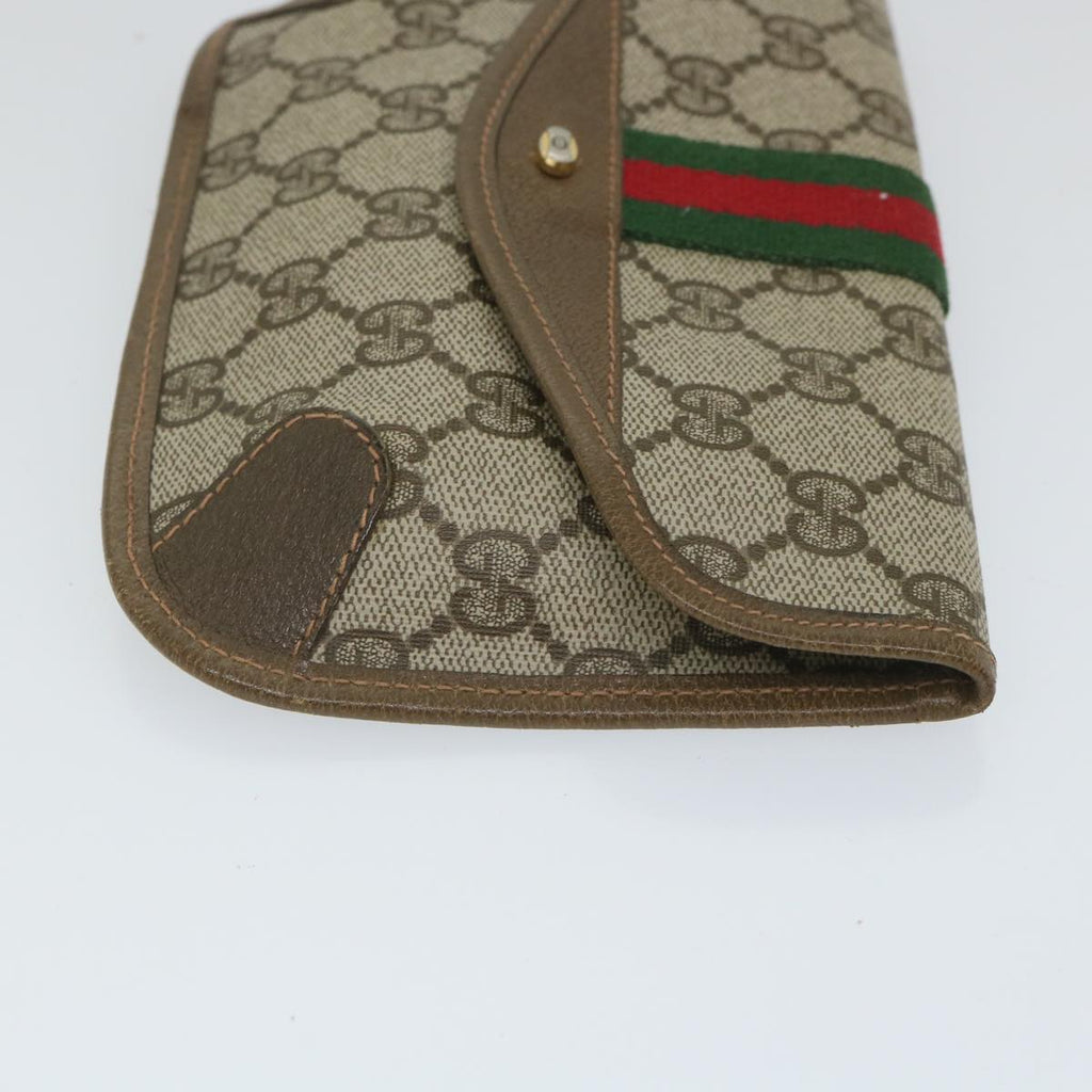 GUCCI GG Supreme Web Sherry Line Pouch Beige Red Green 89 01 021 57892