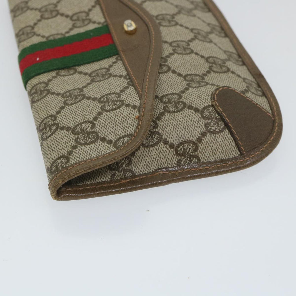 GUCCI GG Supreme Web Sherry Line Pouch Beige Red Green 89 01 021 57892