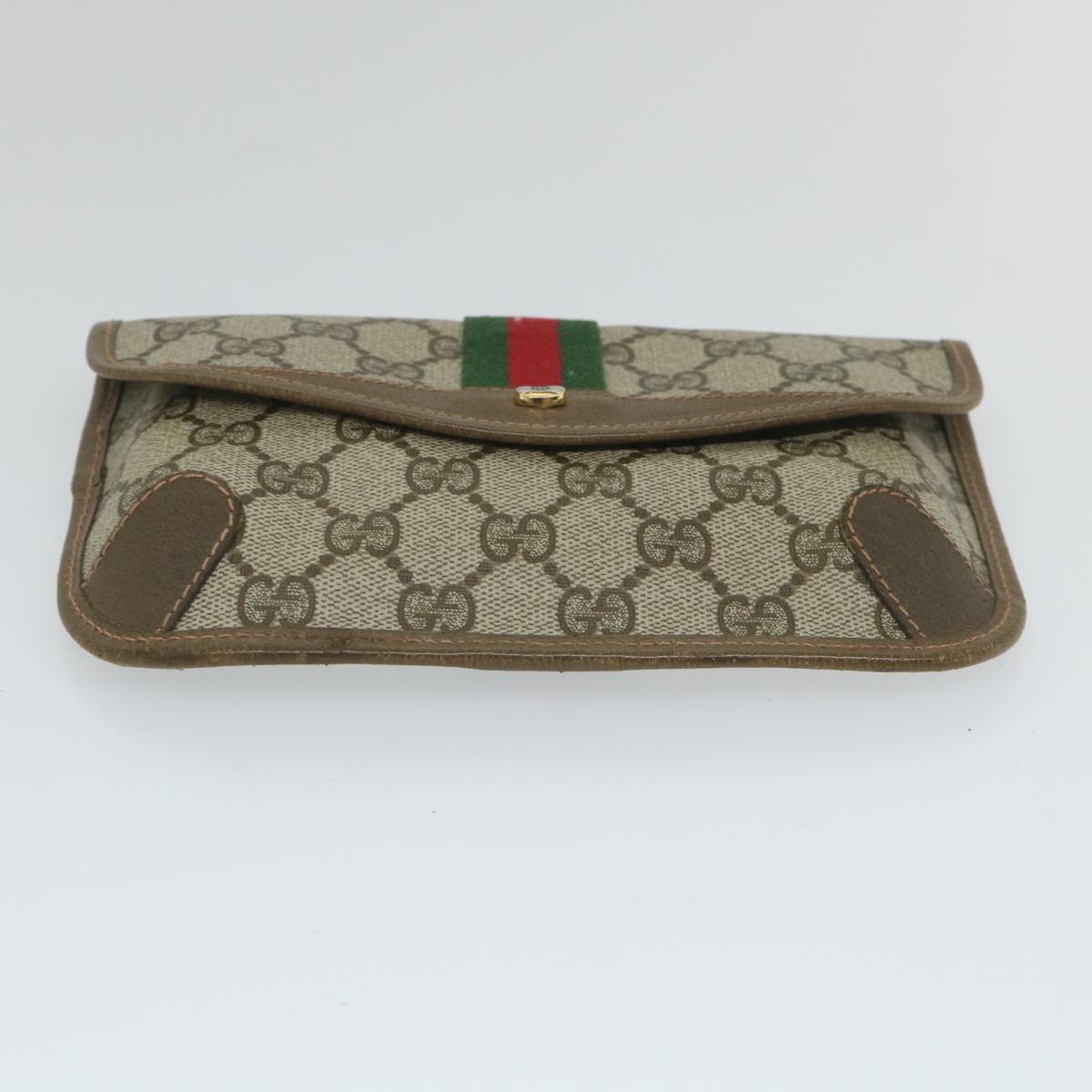 GUCCI GG Supreme Web Sherry Line Pouch Beige Red Green 89 01 021 57892
