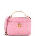 CHANEL Pick Me Up Logo Handle Vanity Case Quilted Caviar Small