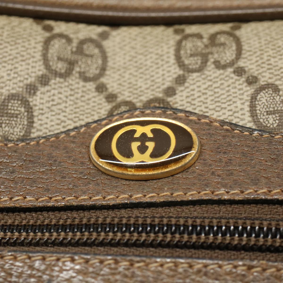 GUCCI GG Supreme Web Sherry Line Shoulder Bag Beige Red 68 02 004 57916