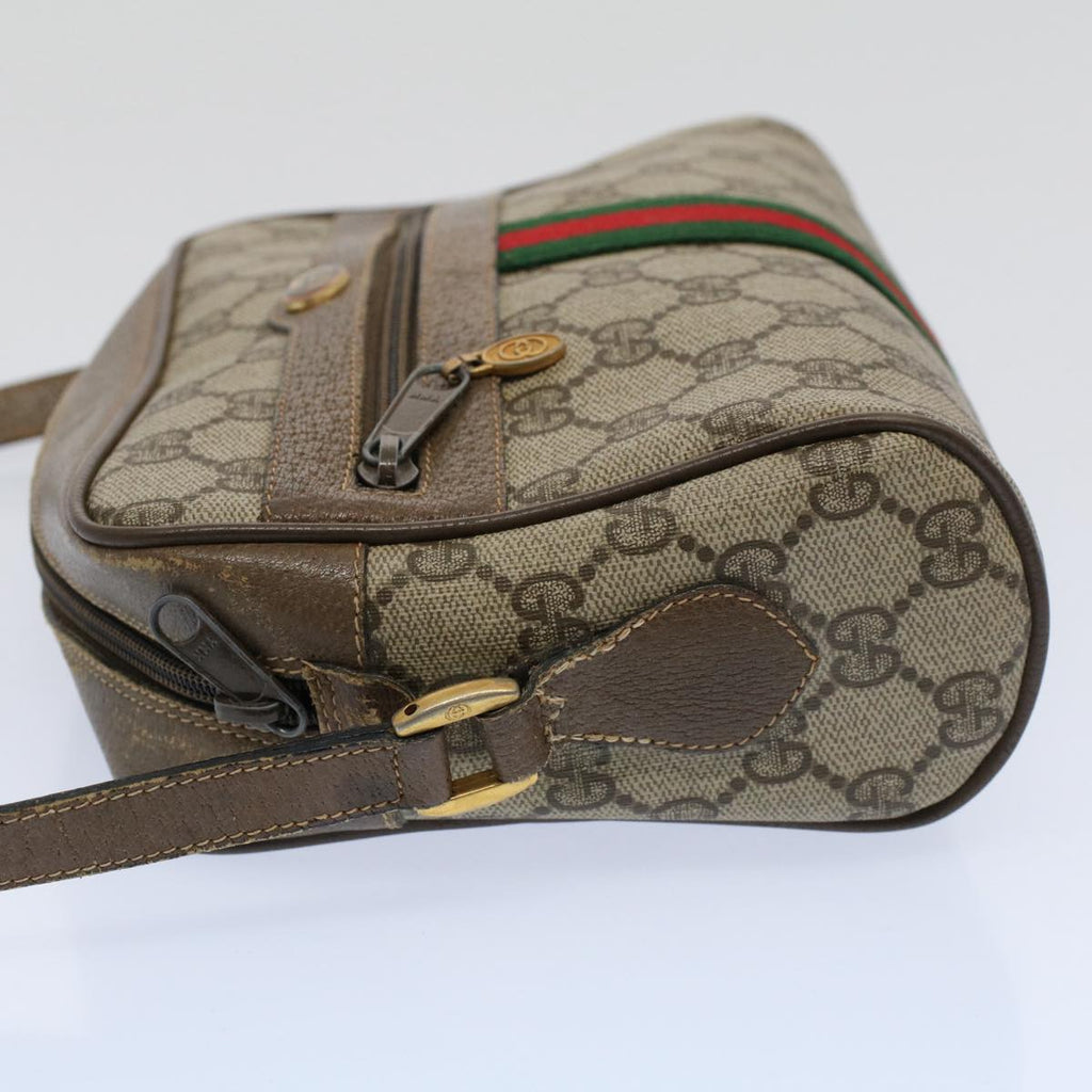 GUCCI GG Supreme Web Sherry Line Shoulder Bag Beige Red 68 02 004 57916