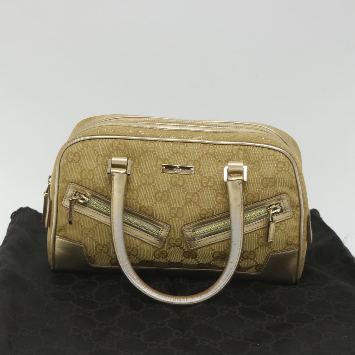 GUCCI GG Canvas Hand Bag Gold 000 0852 2123 57933