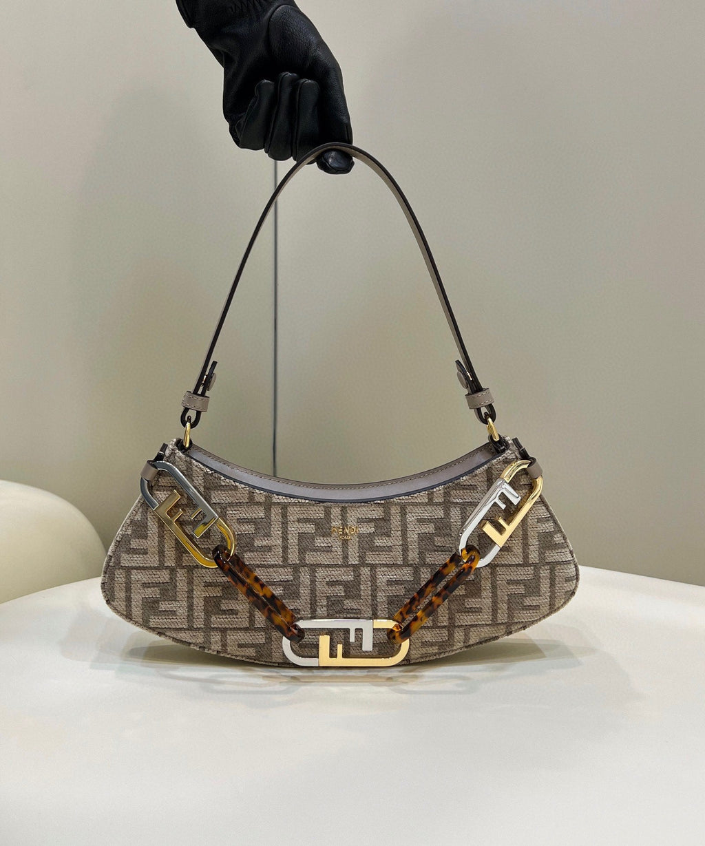 FI OÃ¢â‚¬â„¢Lock Swing Dove Gray Tapestry Fabric Bag For Woman 32cm/12in