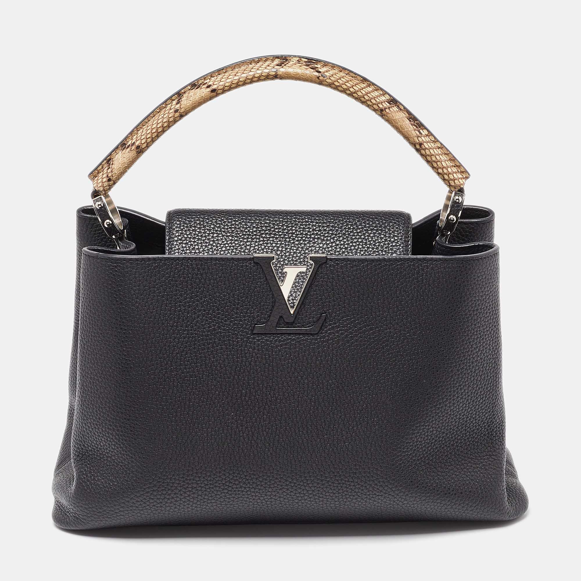 Louis Vuitton  Leather Capucines Mm Bag