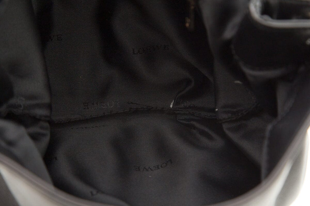 Loewe Black Logo Chain Handle Lambskin Handbag
