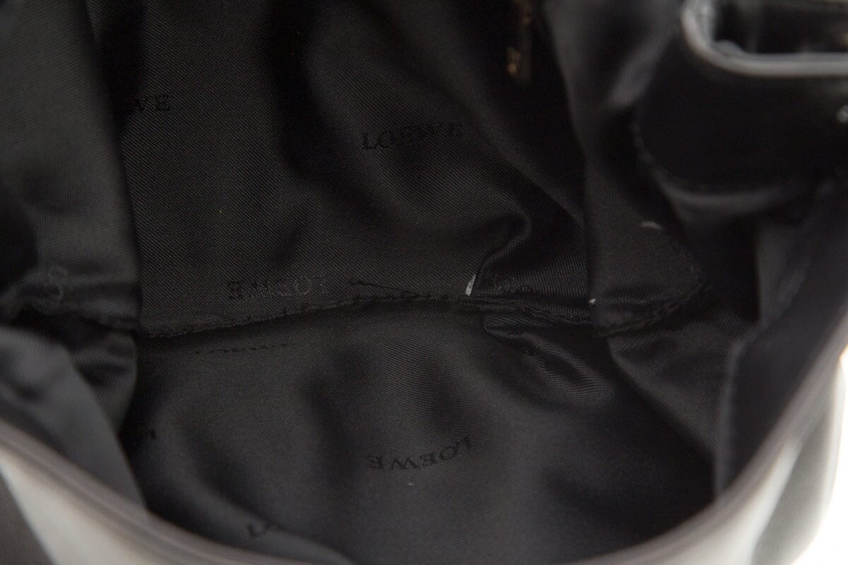 Loewe Black Logo Chain Handle Lambskin Handbag