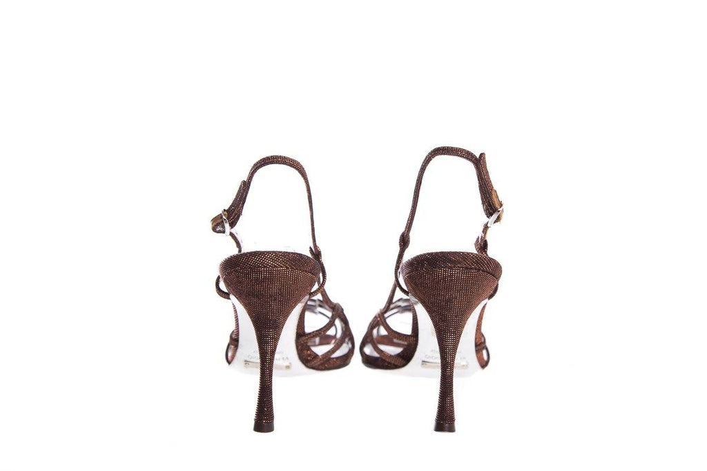 Dolce & Gabbana Bronze Metallic Slingback Sandals SZ 36