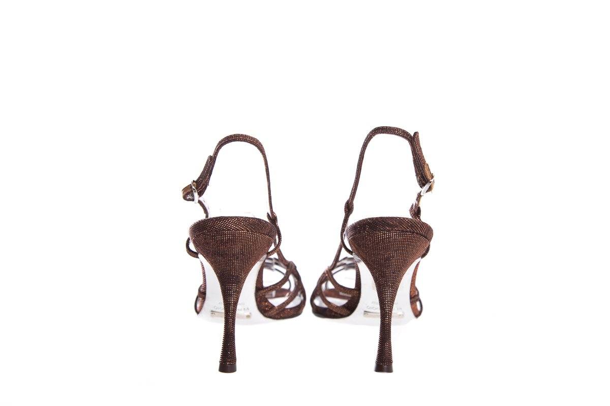 Dolce & Gabbana Bronze Metallic Slingback Sandals SZ 36