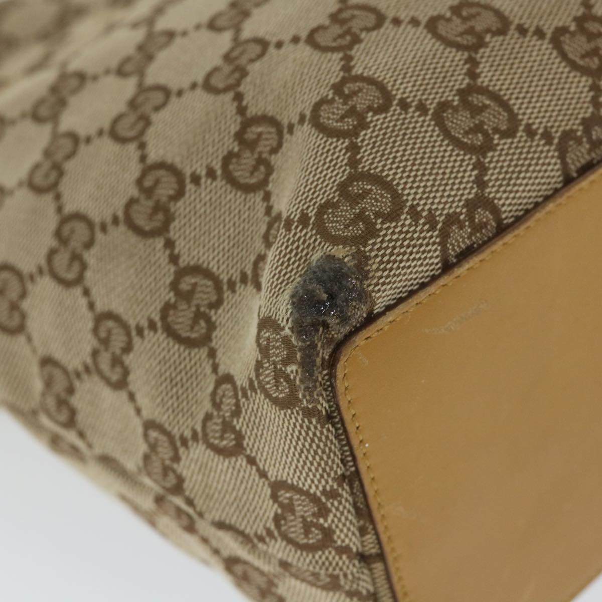 GUCCI GG Canvas Hand Bag Beige 002 1099 001998 58036