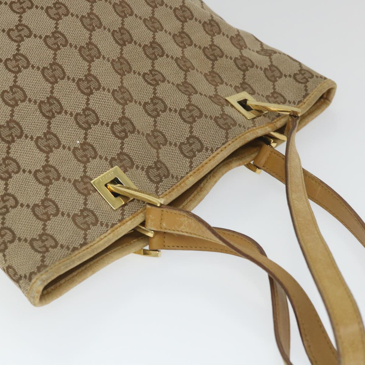 GUCCI GG Canvas Hand Bag Beige 002 1099 001998 58036